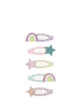 John Lewis Mimi & Lula Kids' Rainbow and Star Mini Hair Clips, Pack of 5- Buy online at McGrocer
