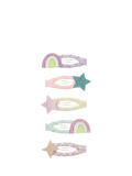 Mimi & Lula mini hair clips rainbow and star pack of 5, imported from the UK