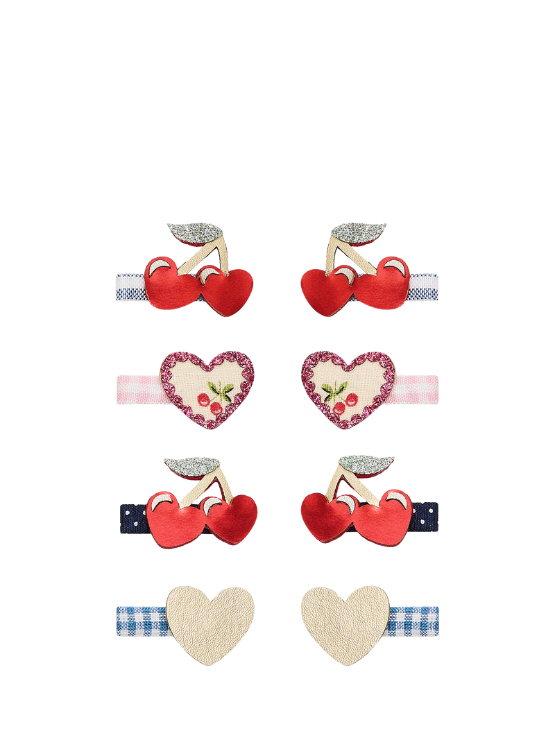 Mimi & Lula cherry hair clips pack of 8, imported from the UK