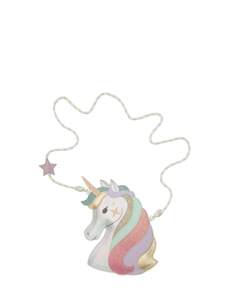 Mimi & Lula kids unicorn cross body bag silver rainbow mane - British product