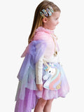 Mimi & Lula kids unicorn cross body bag silver rainbow mane - British product