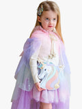 Mimi & Lula kids unicorn cross body bag silver rainbow mane - British product