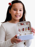 Mimi & Lula kids jewellery box cherry blue striped, imported from the UK