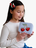 Mimi & Lula kids jewellery box cherry blue striped, imported from the UK