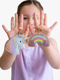 Mimi & Lula rainbow heart keyring 10cm (British brand)