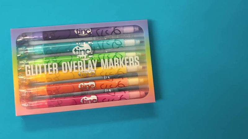 Tinc multi glitter marker pens set of 6 - British product
