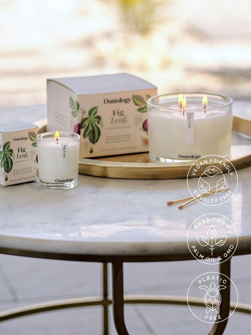 Osmology by Aery Fig Leaf three wick candle 1.1kg, imported from the UK
