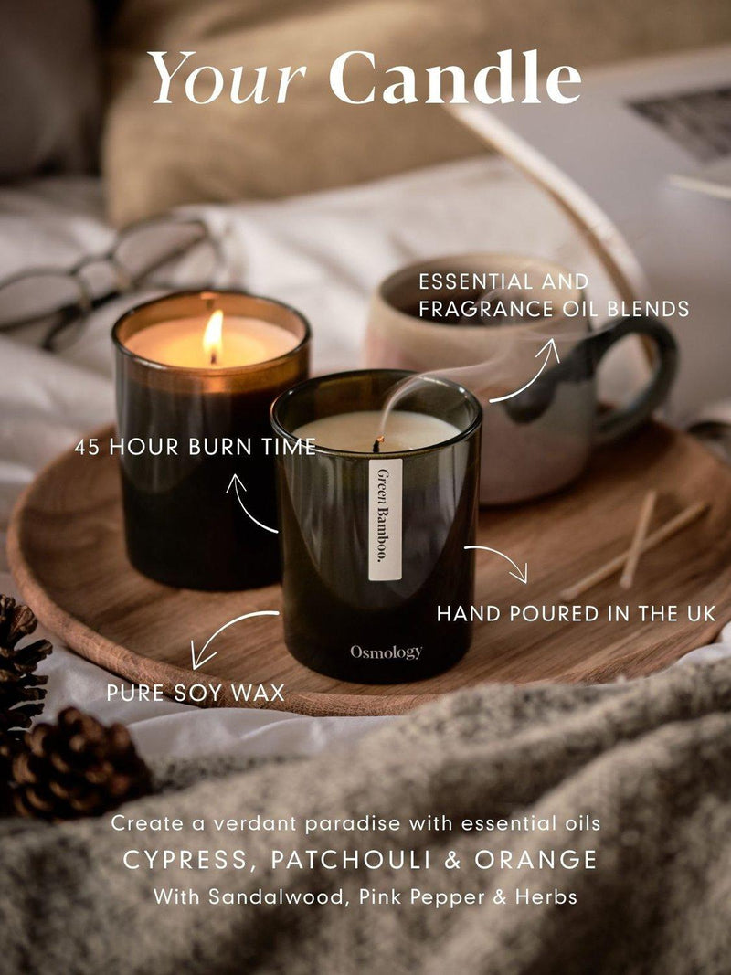 Osmology by Aery green bamboo scented candle 200g (British brand)