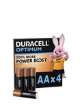 Duracell Optimum AA Batteries, Pack of 4