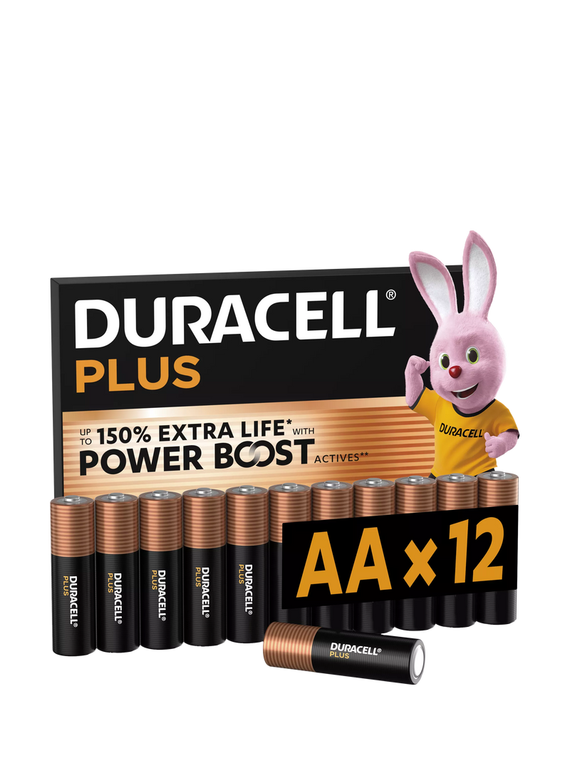 Duracell Plus AA batteries pack of 12, UK version