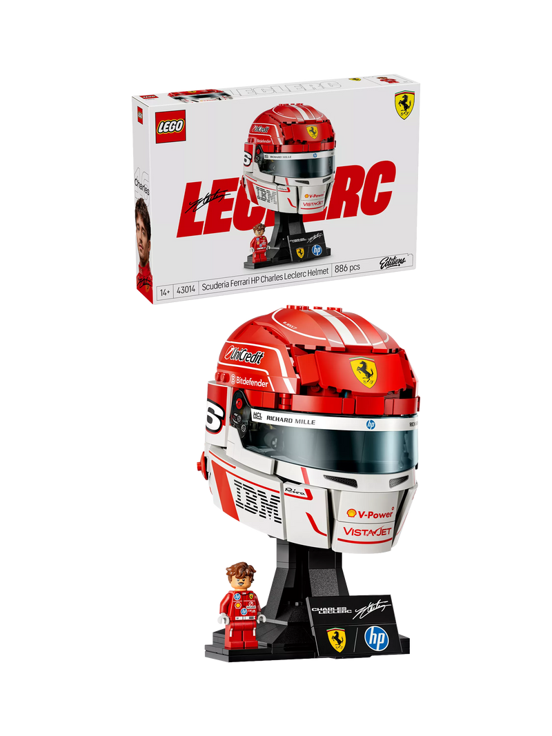 LEGO Ferrari helmet Charles Leclerc 886 pieces, imported from the UK