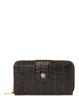 John Lewis OSPREY LONDON Carla Zipped Purse, Chocolate- Buy online at McGrocer