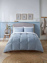 John Lewis Night Lark Gingham Coverless Duvet & Pillowcase Set 10.5 Tog Dusk Blue Double- Buy online at McGrocer