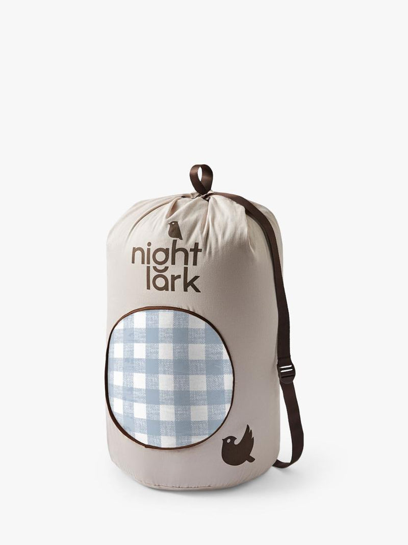 Night Lark gingham duvet set dusk blue double, imported from the UK