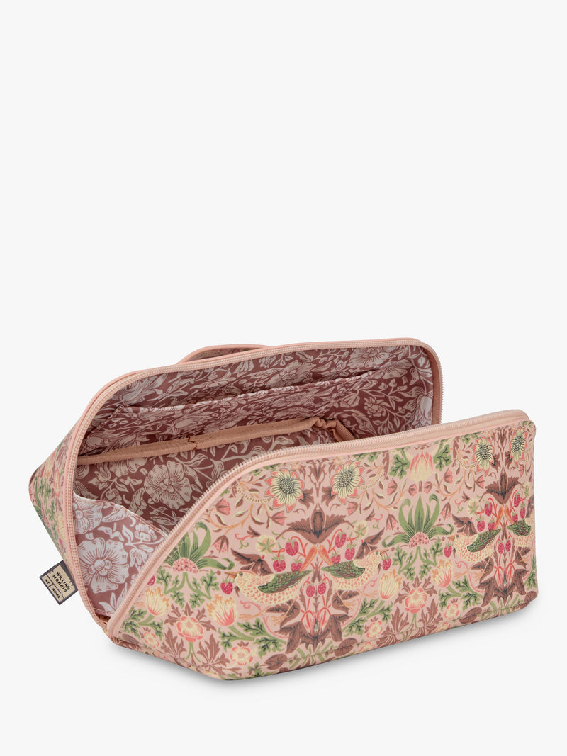 William Morris At Home Strawberry Thief lay flat wash bag UK version