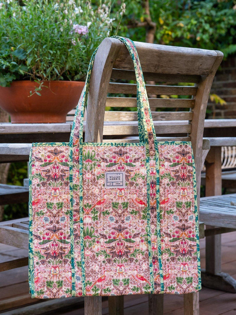 William Morris Strawberry Thief tote bag blue - British product