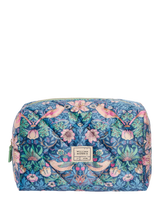 John Lewis William Morris At Home Strawberry Thief Quilted Velvet Wash Bag, Blue, Large- Buy online at McGrocer