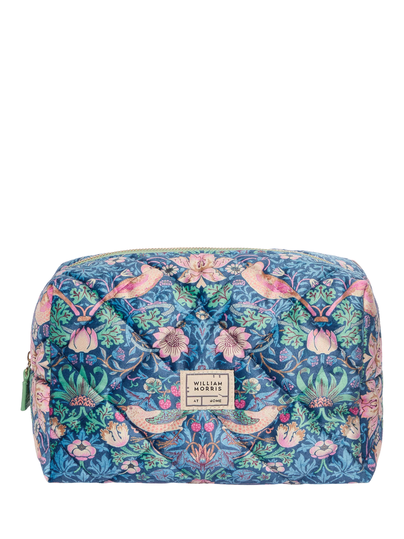 William Morris Strawberry Thief quilted wash bag, imported from the UK