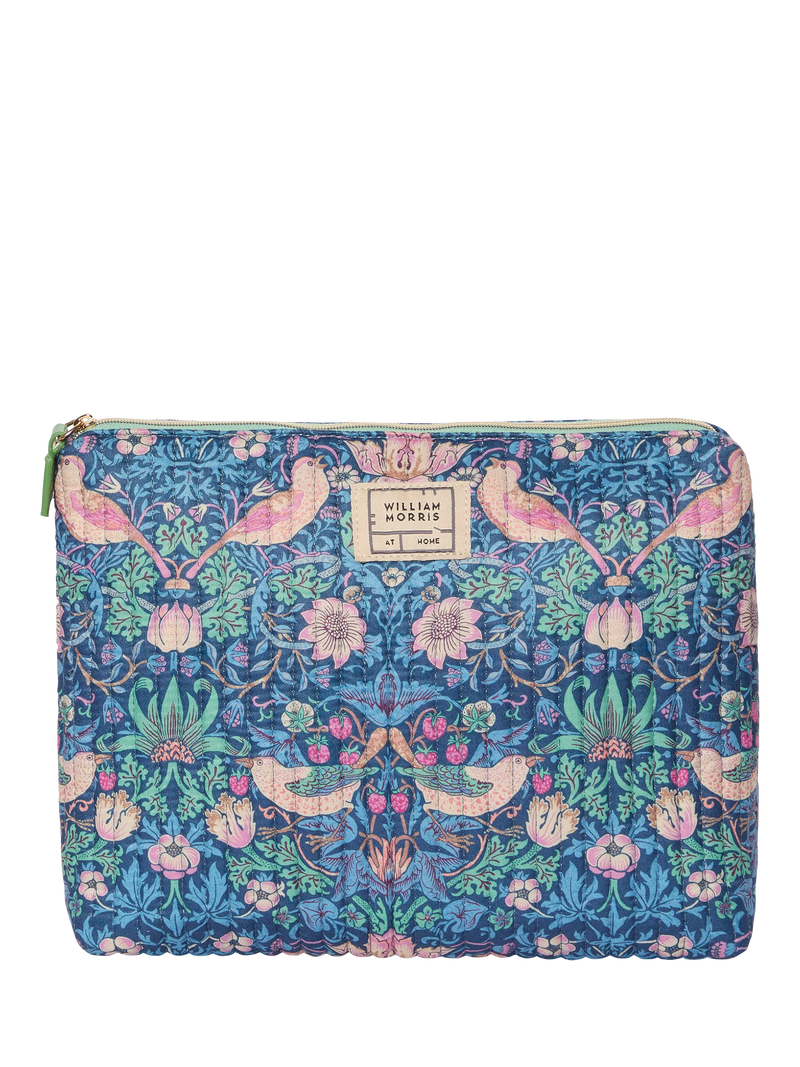William Morris At Home Strawberry Thief quilted wash bag, UK version