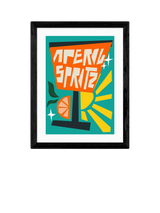 John Lewis EAST END PRINTS Natalie Cass 'Aperol Spritz Blue' Framed Print 43.4 x 33.4cm Black Frame- Buy online at McGrocer