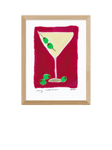 John Lewis East End Prints Natalie Cass 'Dry Martini Cocktail' Framed Print, 43.4 x 33.4cm, Oak Frame- Buy online at McGrocer