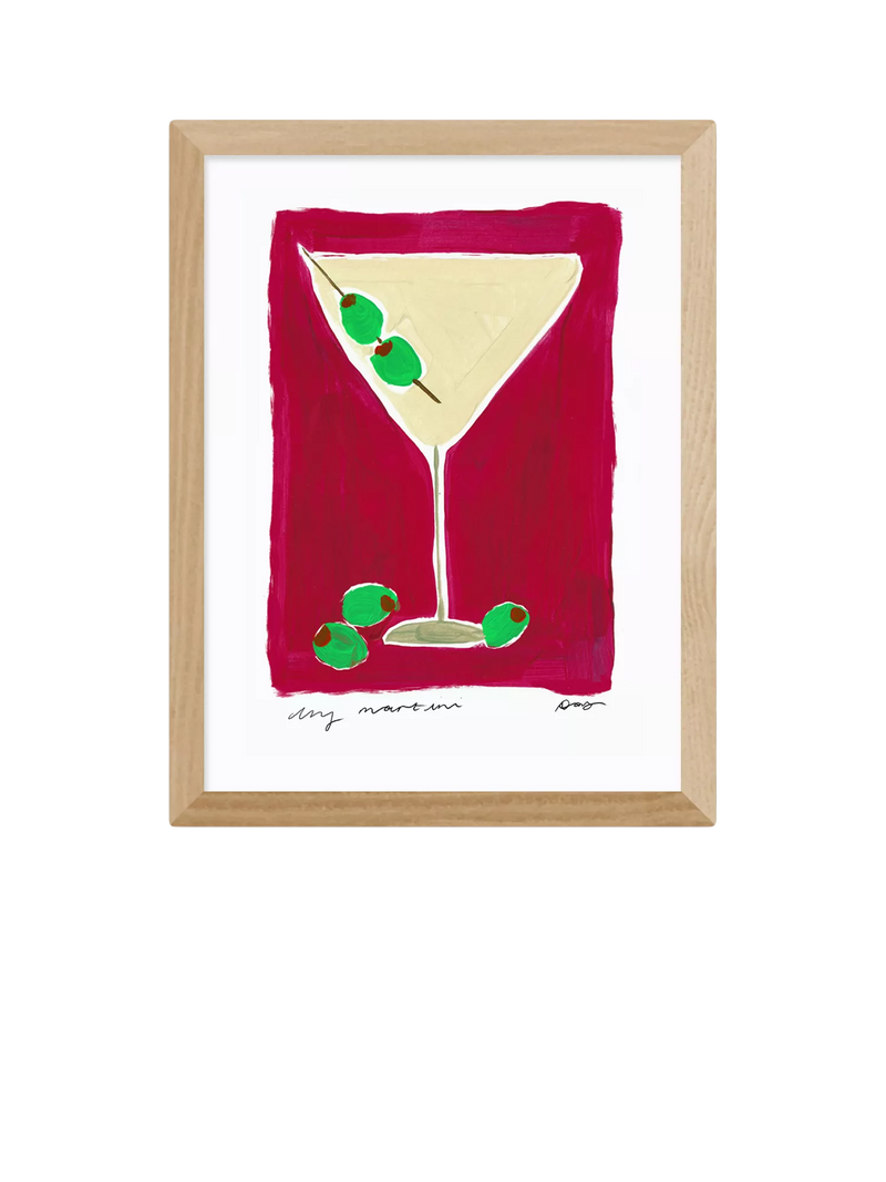 EAST END PRINTS Dry Martini Cocktail framed print 43.4x33.4cm - British product