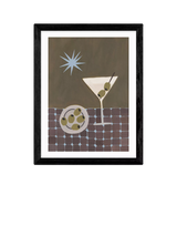 John Lewis EAST END PRINTS Jazmine Joye 'Extra Dirty Martini' Framed Print, 43.4 x 33.4cm, Black Frame- Buy online at McGrocer
