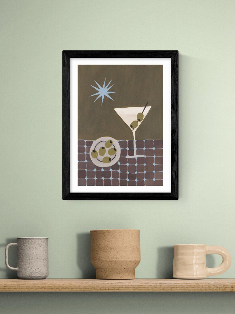 East End Prints Extra Dirty Martini framed art print 43x33cm - British product