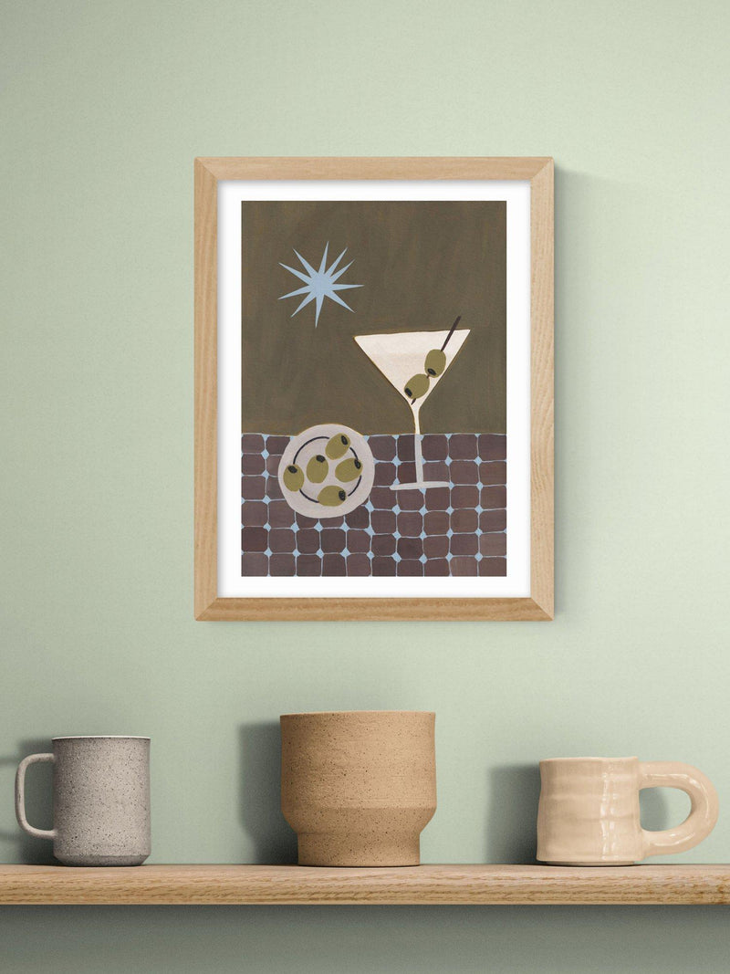 East End Prints Extra Dirty Martini framed print 43.4x33.4cm, imported from the UK