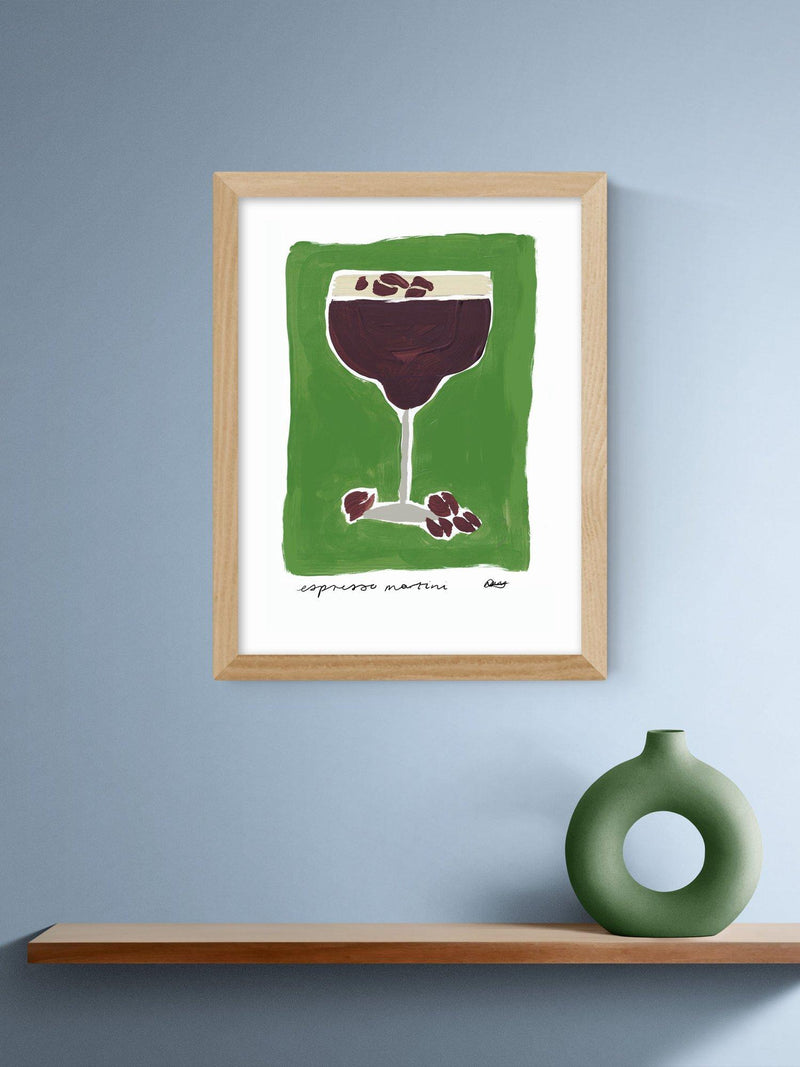 East End Prints framed print Espresso Martini Green 43.4x33.4cm, UK version