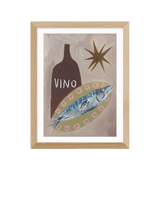 John Lewis EAST END PRINTS Jazmine Joye 'Fish Supper' Framed Print, Oak Frame, 43.4 x 33.4cm- Buy online at McGrocer