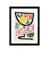 John Lewis East End Prints Natalie Cass 'Gin O'Clock' Framed Print, 43.4 x 33.4cm, Black Frame- Buy online at McGrocer