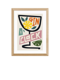 East End Prints Gin O'Clock framed print 43.4x33.4cm, imported from the UK