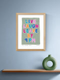 East End Prints Natalie Cass framed print typographic art oak frame, UK version