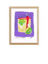 John Lewis EAST END PRINTS Natalie Cass 'Spicy Margs' Framed Print, 43.4 x 33.4cm, Oak Frame- Buy online at McGrocer