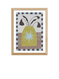 East End Prints Star Vase framed print 43.4x33.4cm oak (British brand)
