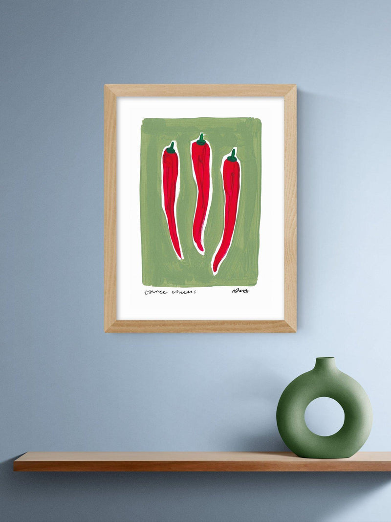 East End Prints Three Chillis framed print 43.4x33.4cm, imported from the UK