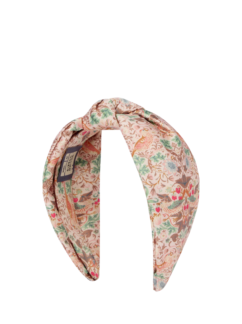 William Morris At Home Strawberry Thief headband pink, imported from the UK