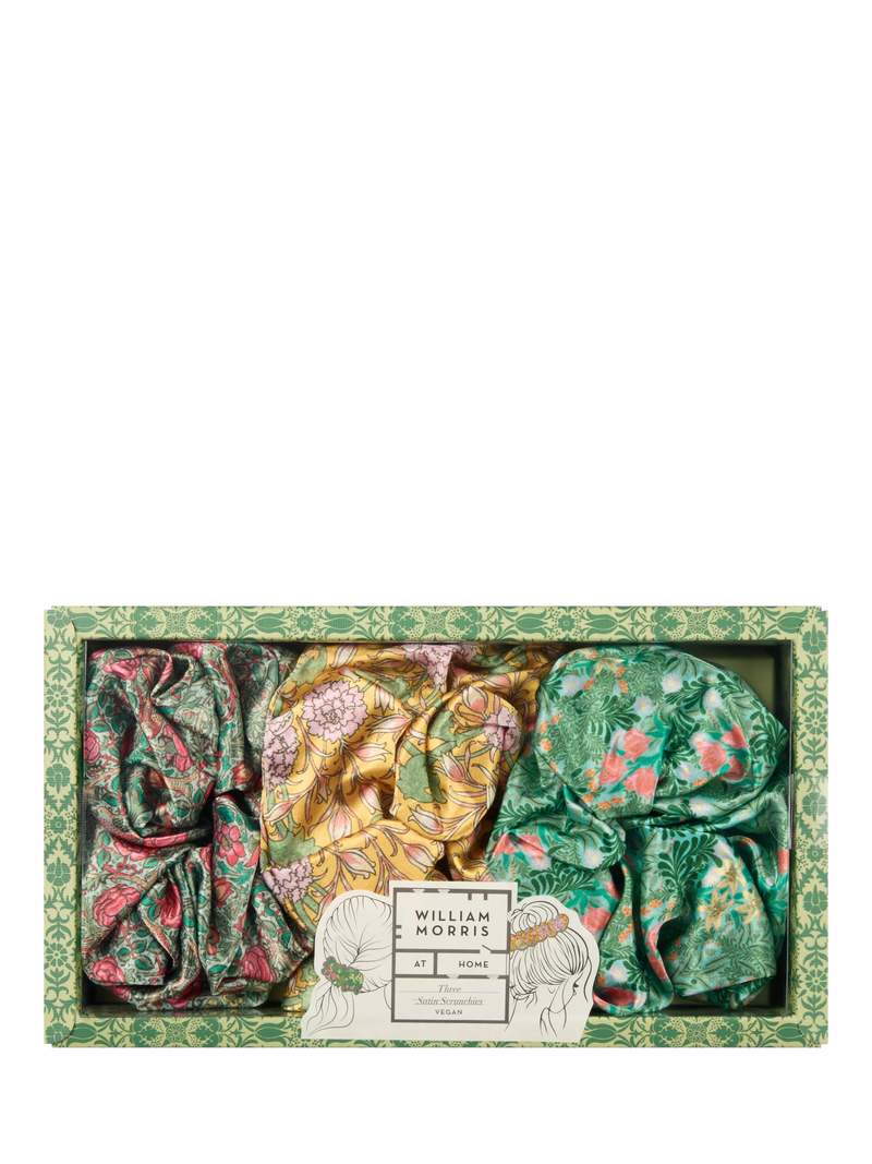 William Morris satin hair scrunchies gift set - British product