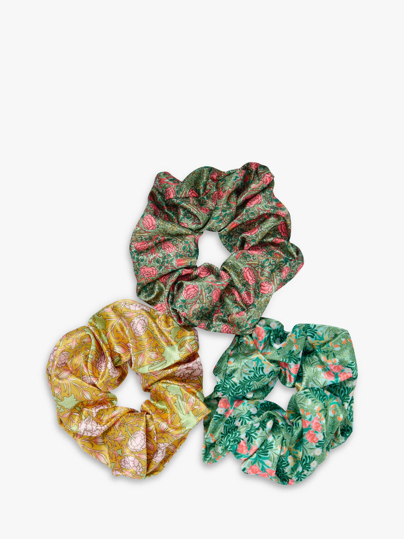 William Morris satin hair scrunchies gift set - British product