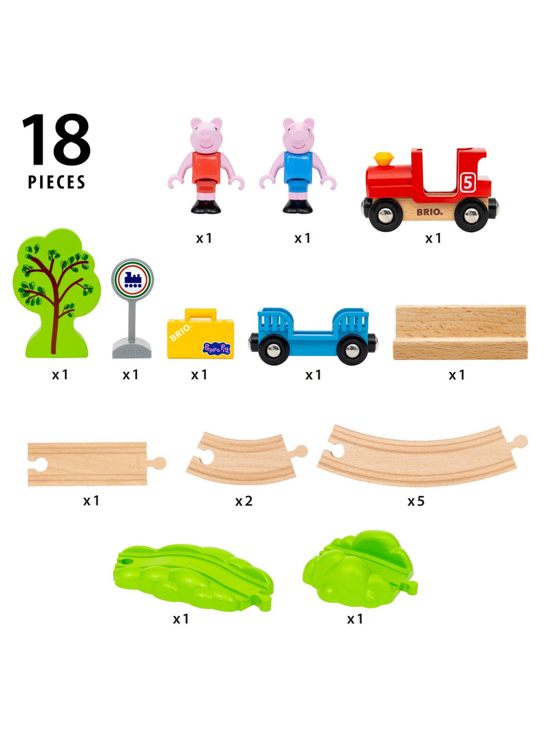 BRIO Peppa Pig train set with wooden tracks and figures, UK version