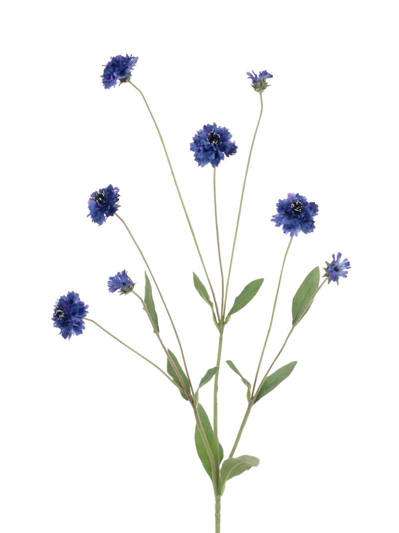 Floralsilk artificial cornflower spray blue 90cm, imported from the UK