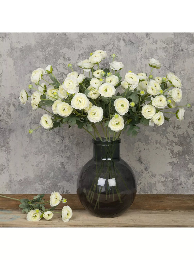 Floralsilk artificial ranunculus stem white 66cm, UK version