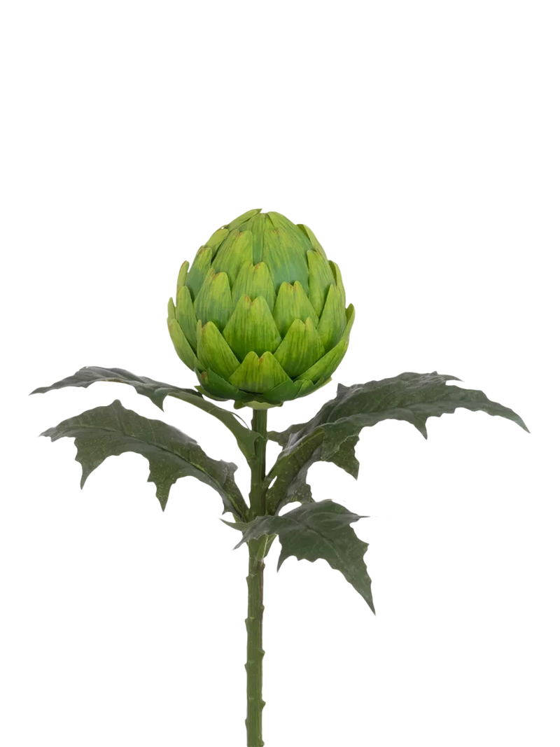 Floralsilk artificial large artichoke stem 66cm - British product
