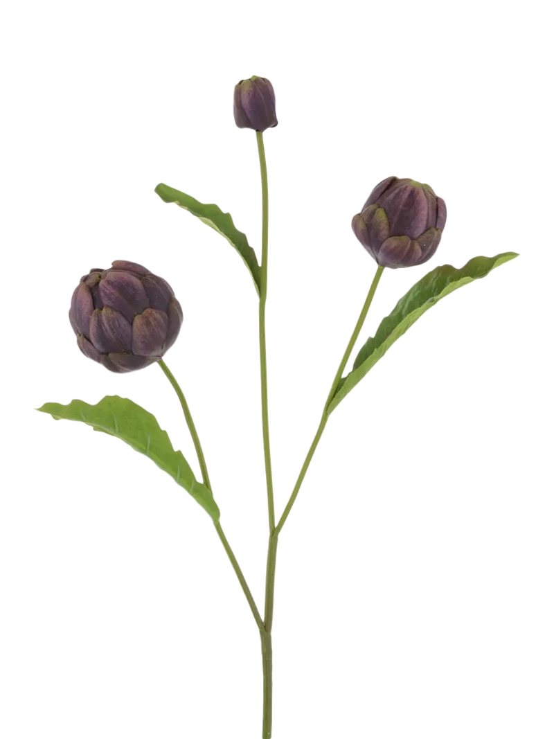 Floralsilk artificial mini artichoke spray 77cm - British product