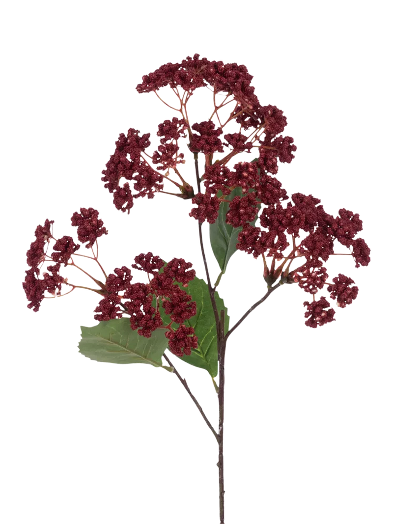 Floralsilk red artificial rice flower spray, 70cm (British brand)