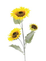 John Lewis Floralsilk Artificial Sunflower Spray with 3 Flowers, 92cm, Yellow- Buy online at McGrocer