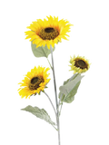 Floralsilk artificial sunflower spray yellow 92cm, imported from the UK
