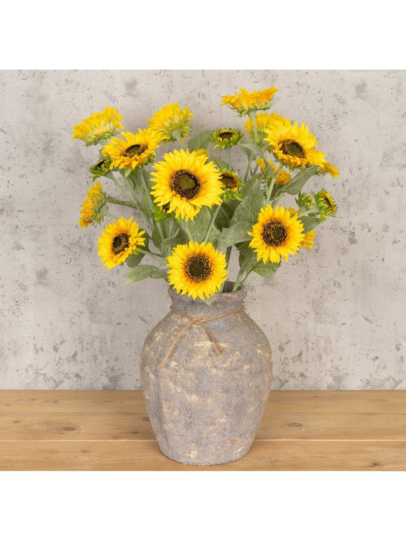 Floralsilk artificial sunflower spray yellow 92cm, imported from the UK