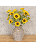 Floralsilk artificial sunflower spray yellow 92cm, imported from the UK